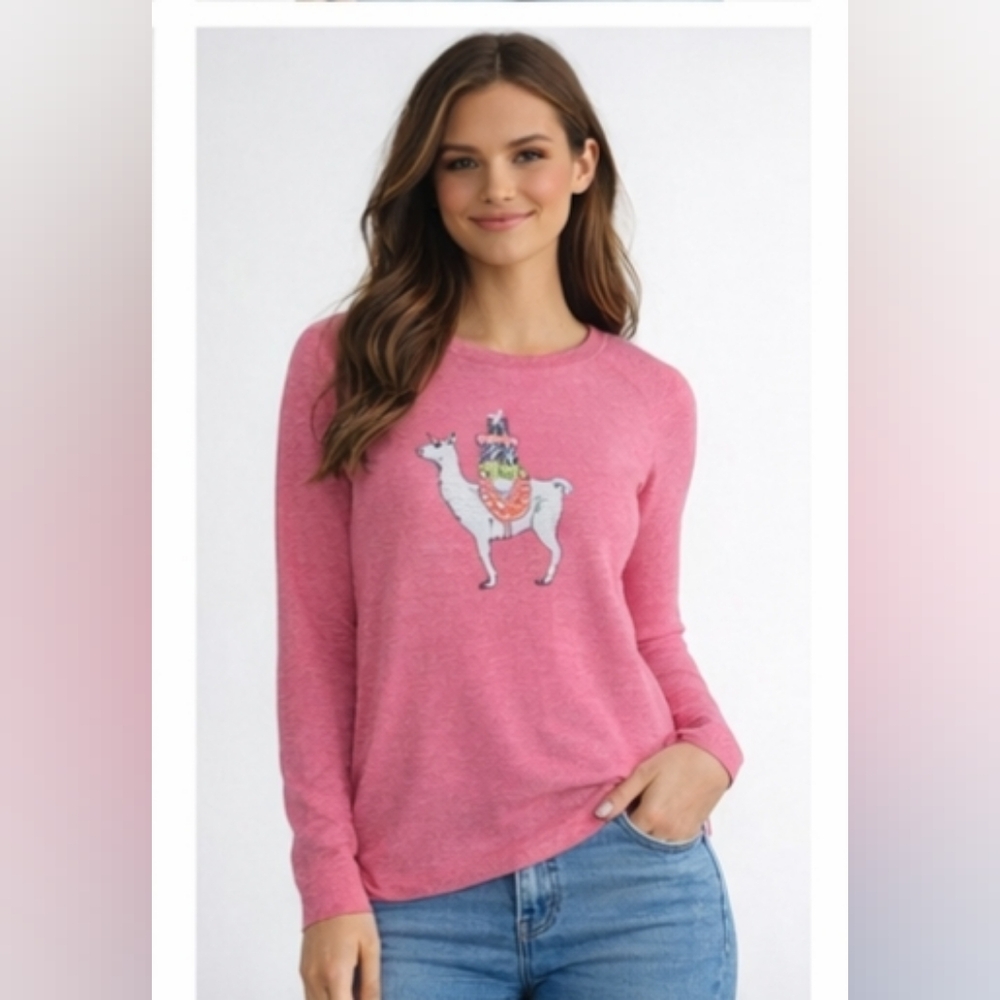 $1 Old Navy Pink Long Sleeve Llama Shirt